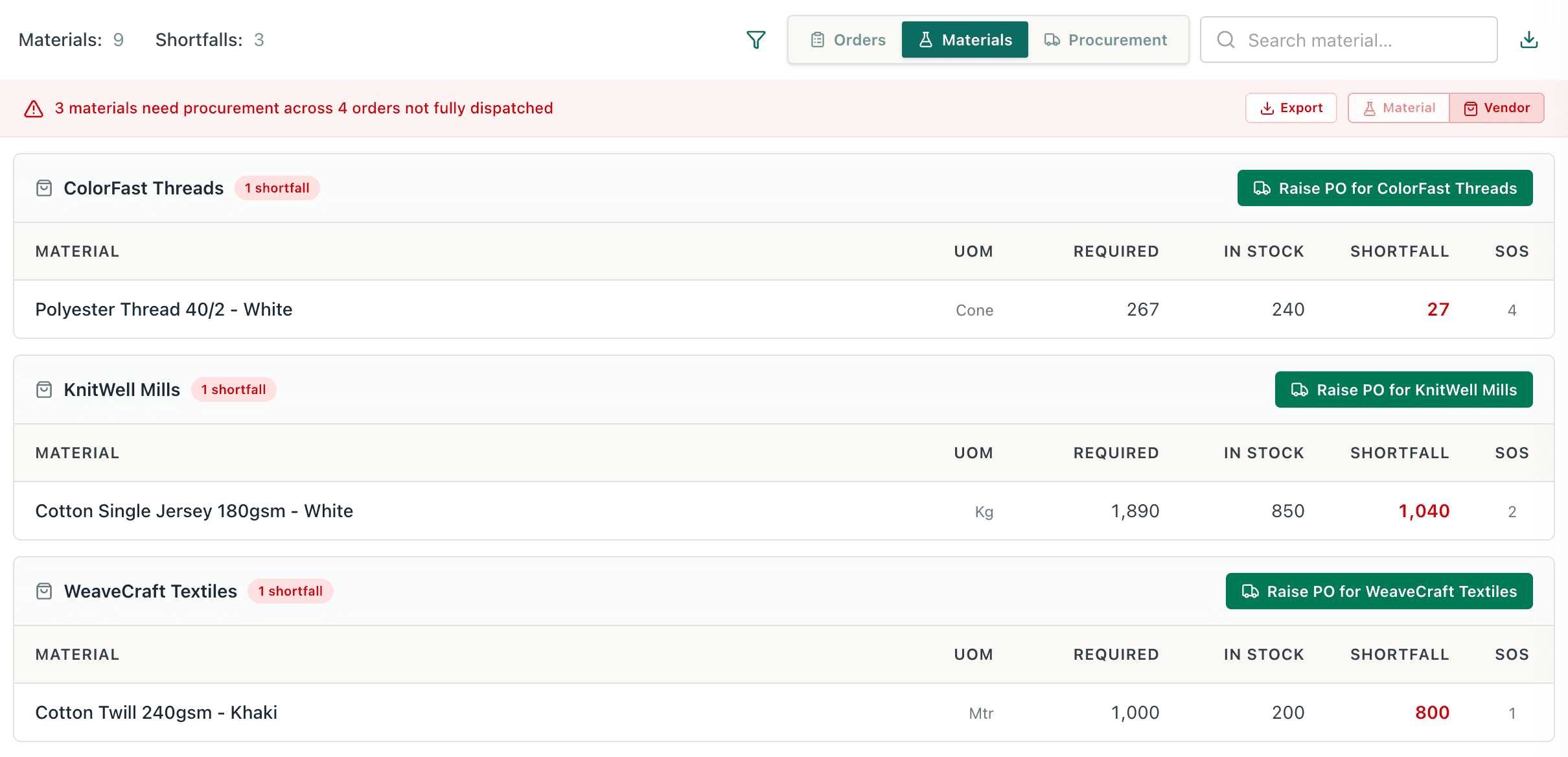 Fulfillment interface
